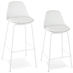 Hvid barstol med fodsttte - ESCAL 