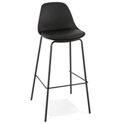 Sort barstol med fodsttte - ESCAL 