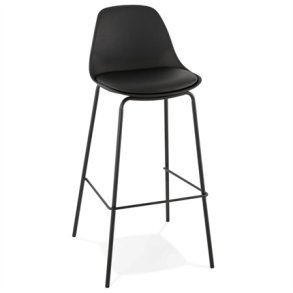 Sort barstol med fodsttte - ESCAL 