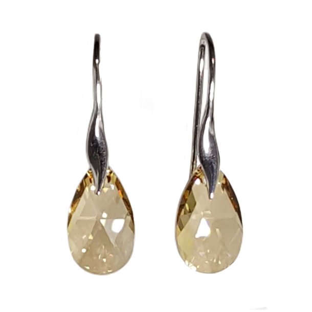 Facet Drop reringe - "Crystal Golden Shadow"/slv
