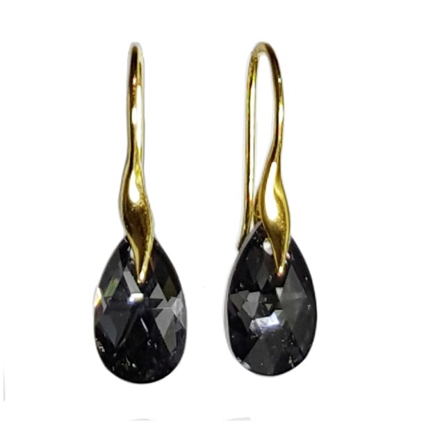 Facet Drop reringe - "Crystal Silver Night"/guld