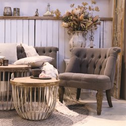 Fransk lnestol i koksfarvet hr