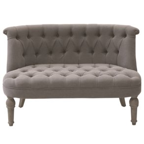 Fransk 2-personers sofa i koksfarvet hør