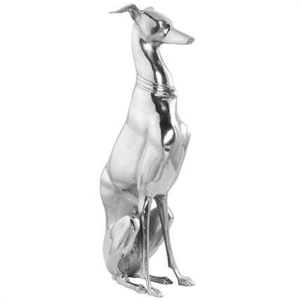 Elegant, stor hund i aluminium - 69 cm hj