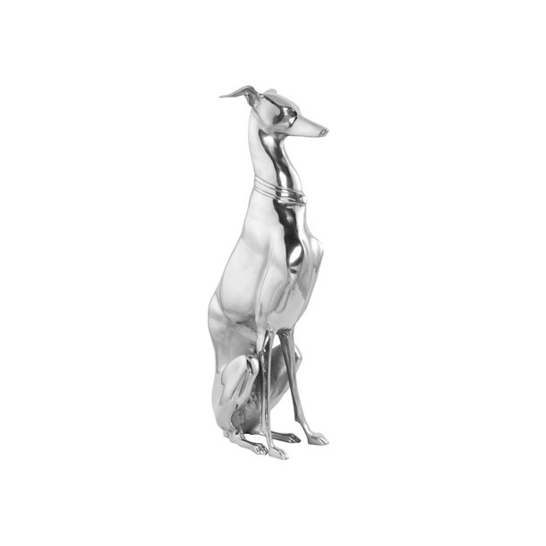 Elegant, stor hund i aluminium - 69 cm hj