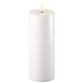 Hvide LED bloklys - Ø: 7,5 cm x 20 cm