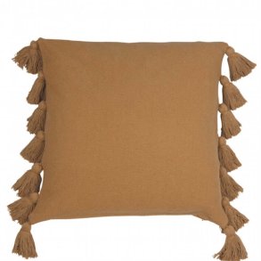Pudebetræk i karry - 48 cm x 48 cm - økologisk bomuld