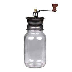 Kaffekvrn - kvrn bnner direkte i opbevaringsglasset