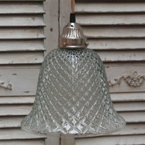 Lampe - Glasklokke med harlekinmønster