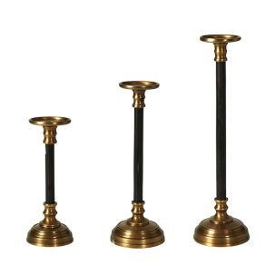 Lysestage med sort træ - 50 cm