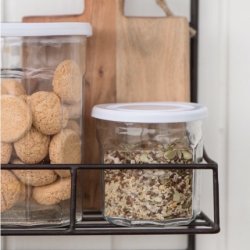 Opbevaringsglas med hvidt lg