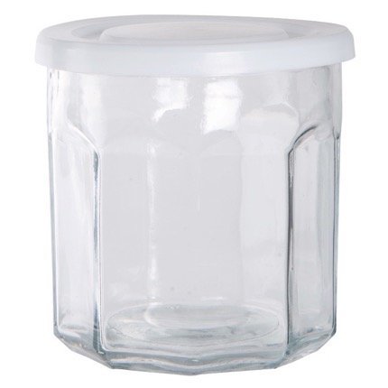 Opbevaringsglas med hvidt lg