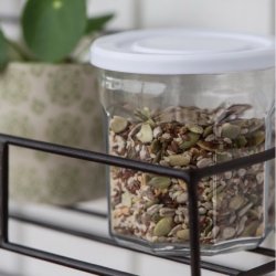 Opbevaringsglas med hvidt lg