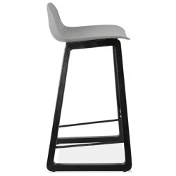 Gr barstol med sort stel - MIKY MINI 