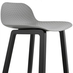 Gr barstol med sort stel - MIKY MINI 