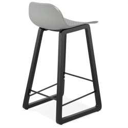 Gr barstol med sort stel - MIKY MINI 