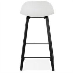Hvid barstol med sort stel - MIKY MINI 