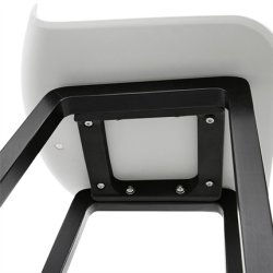 Hvid barstol med sort stel - MIKY MINI 