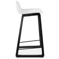 Hvid barstol med sort stel - MIKY MINI 
