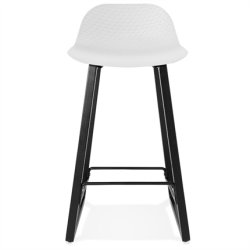 Hvid barstol med sort stel - MIKY MINI 