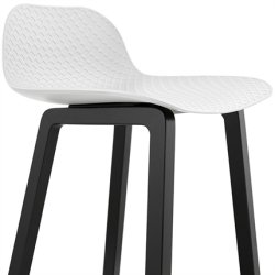 Hvid barstol med sort stel - MIKY MINI 