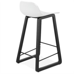 Hvid barstol med sort stel - MIKY MINI 