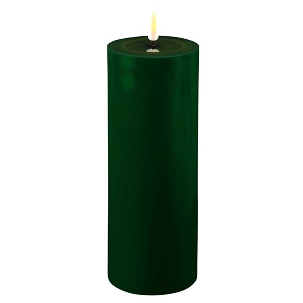 Meget mørk grønne LED bloklys - Ø: 7,5 cm x 20 cm