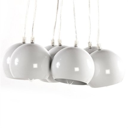 Loftslampe med 7 pendler i hvid