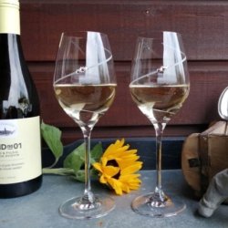 New Pen Hvidvinsglas med Swarovski krystaller - 2 stk.