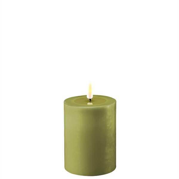 Oliven grnne LED bloklys - : 7,5 cm x 10 cm