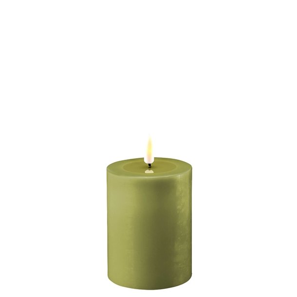 Oliven grnne LED bloklys - : 7,5 cm x 10 cm