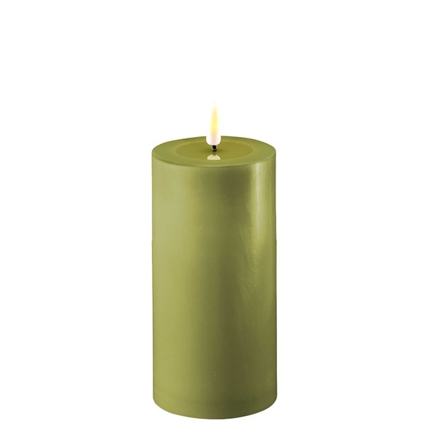 Oliven grnne LED bloklys - : 7,5 cm x 15 cm