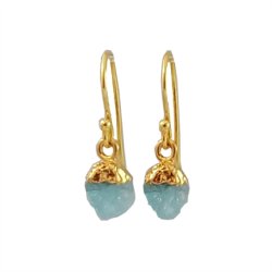 Guldbelagte reringe med r aquamarin 