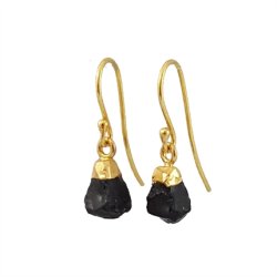 Guldbelagte reringe med r sort onyx 