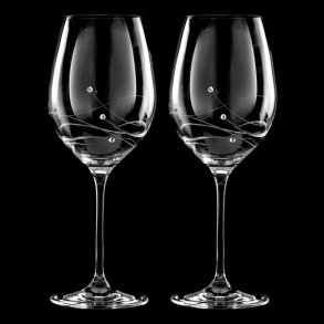 Clio Rødvinsglas med Swarovski krystaller - 2 stk.