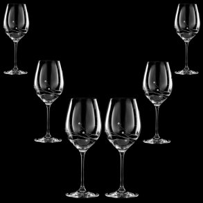 Clio Rødvinsglas med Swarovski krystaller - 6 stk. 