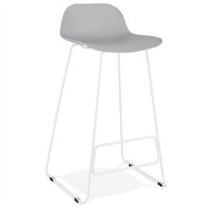 Gr barstol med hvidt stel - SLADE 