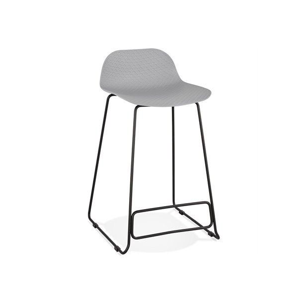 Gr barstol med sort stel - SLADE MINI
