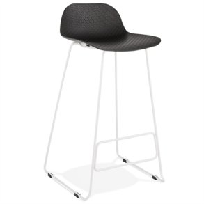 Sort barstol med hvidt stel - SLADE 