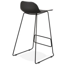 Sort barstol med sort stel - SLADE 