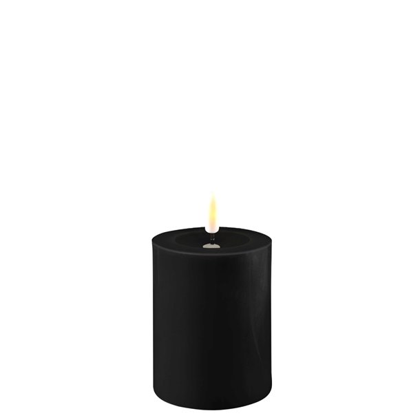 Sorte LED bloklys - Ø: 7,5 cm x 10 cm