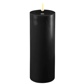 Sorte LED bloklys - Ø: 7,5 cm x 20 cm