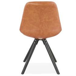 STEVE - brun stol med sorte ben