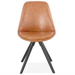 STEVE - brun stol med sorte ben