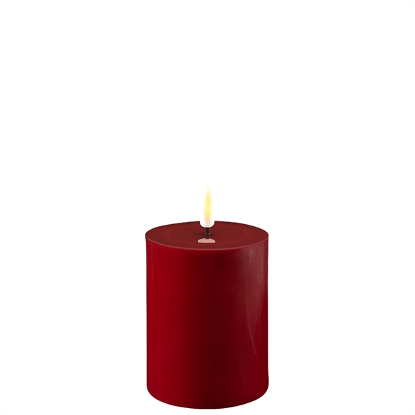 Bordeaux røde LED bloklys – Ø: 7,5 cm x 10 cm