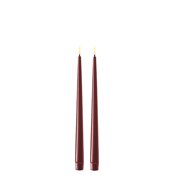 Bourgogne LED stearinlys – 2 stk. lak lys på 28 cm