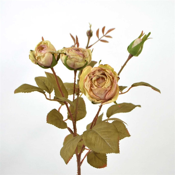 Buketrose i creme og lyserød - 63 cm
