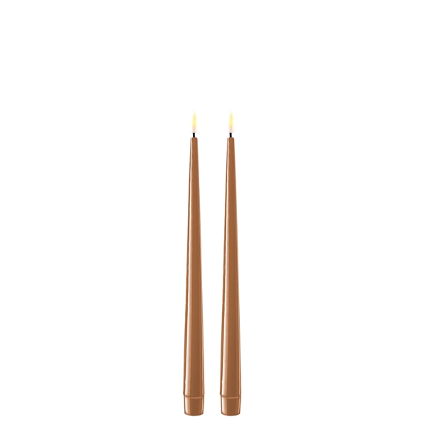 Caramel LED stearinlys – 2 stk. på 28 cm