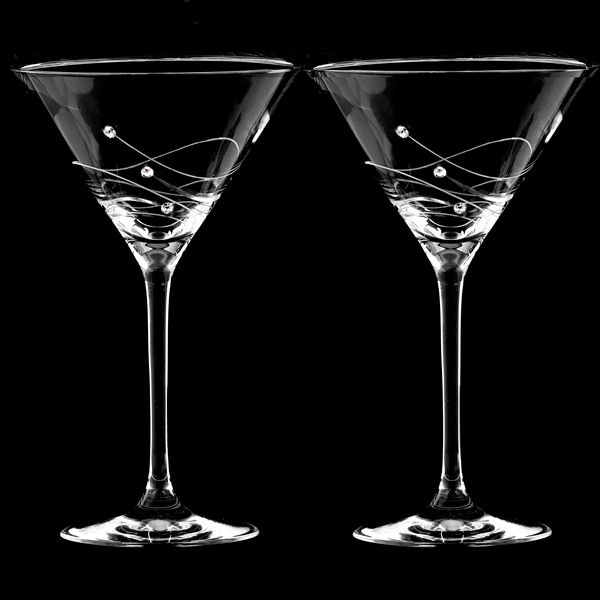 Clio Cocktailglas med Swarovski krystaller - 2 stk. (5013298174471)