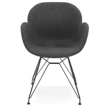 EQUIUM - stol med gråt stof og sorte ben